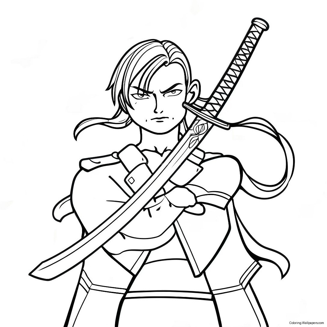 Muichiro With Sword Coloring Page 4221