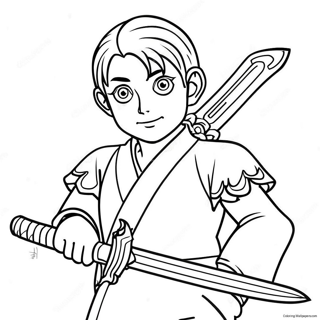 Page À Colorier Muichiro Avec Épée 4223