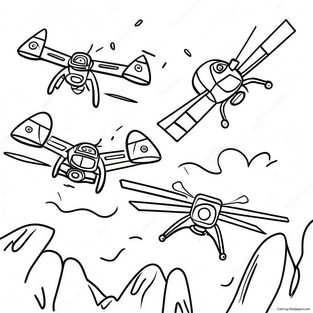 Murder Drones Battle Scene Coloring Page 12898