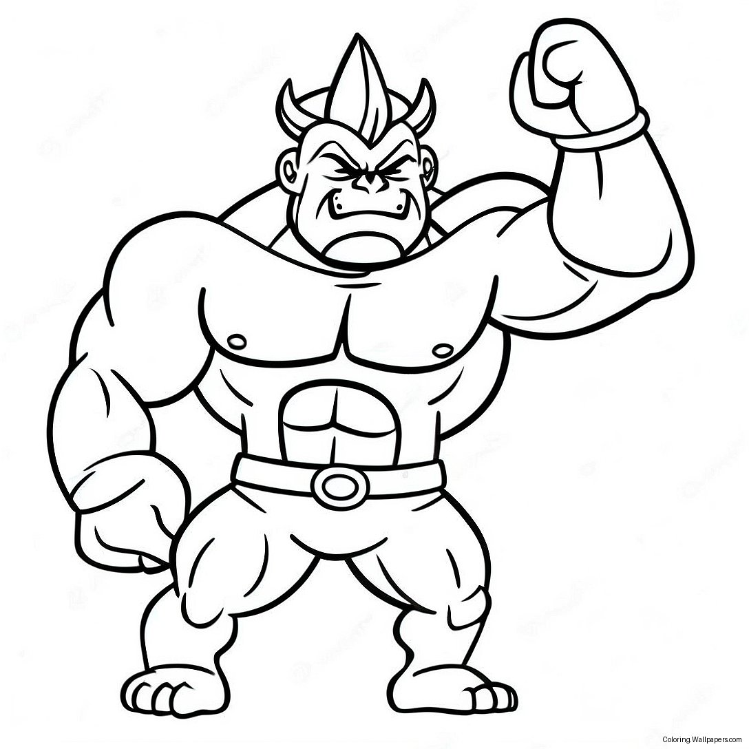 Muscular Machamp Flexing Coloring Page 31970