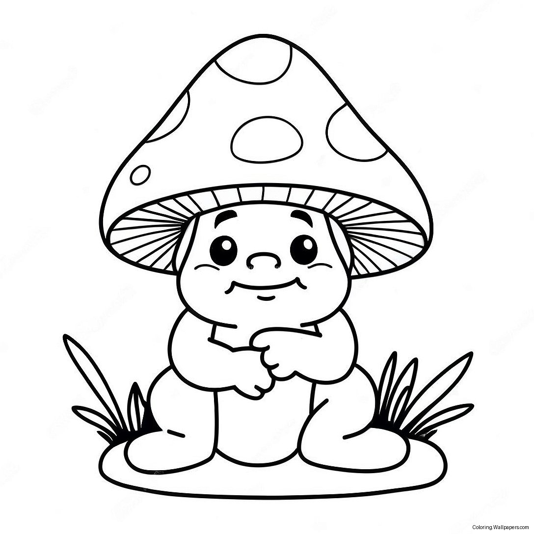 Mushroom Gnome Coloring Page 18165