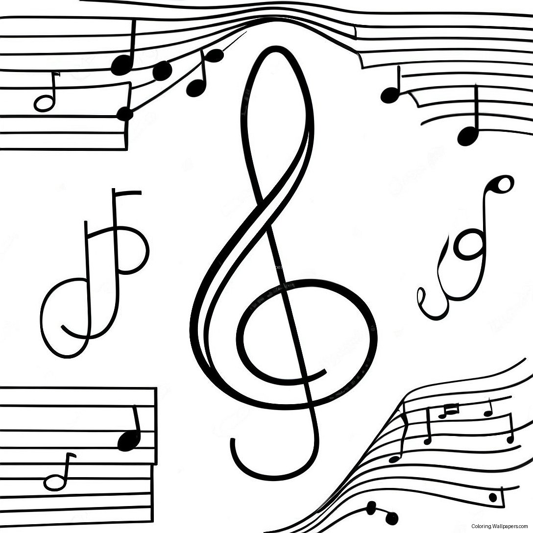 Music Note Sheet Coloring Page 30653