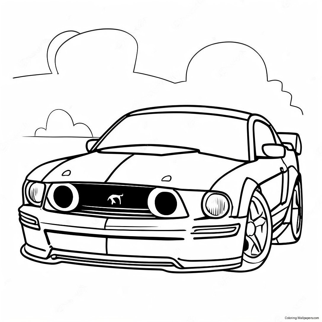 Mustang Gt Racing Coloring Page 2977