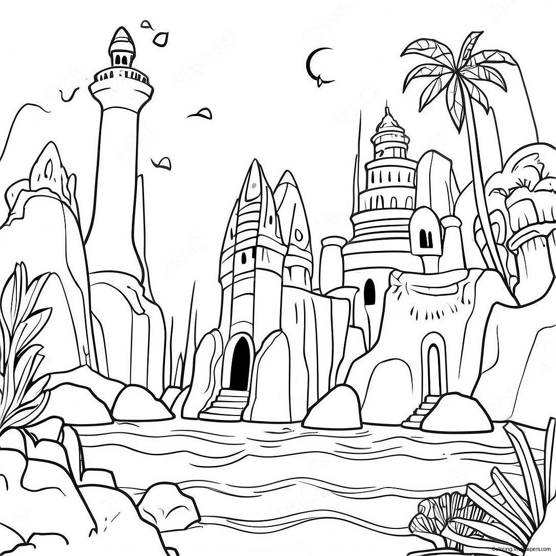 Mysterious Atlantis City Coloring Page 53206