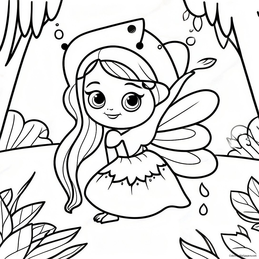 Mysterious Dark Fairy In Enchanted Forest Coloring Page 22846