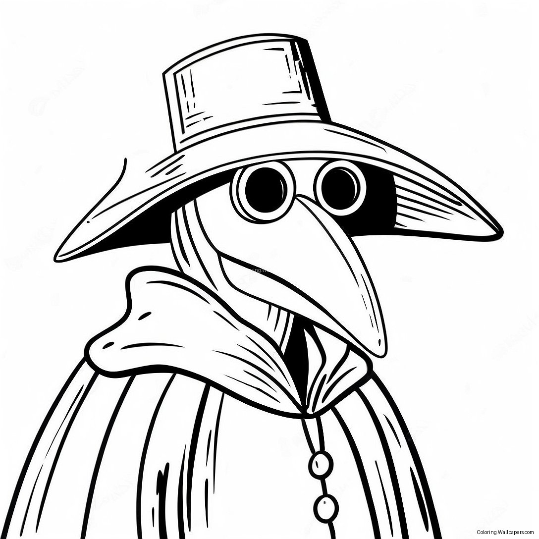 Mysterious Plague Doctor In Cloak Coloring Page 38316