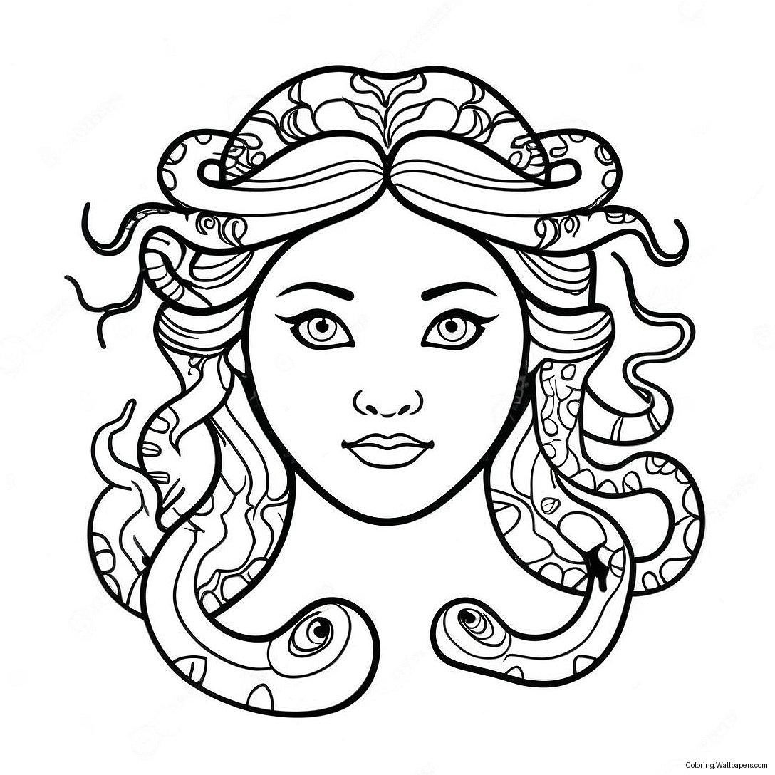 Mythologische Medusa Mit Schlangen Ausmalbild 7180