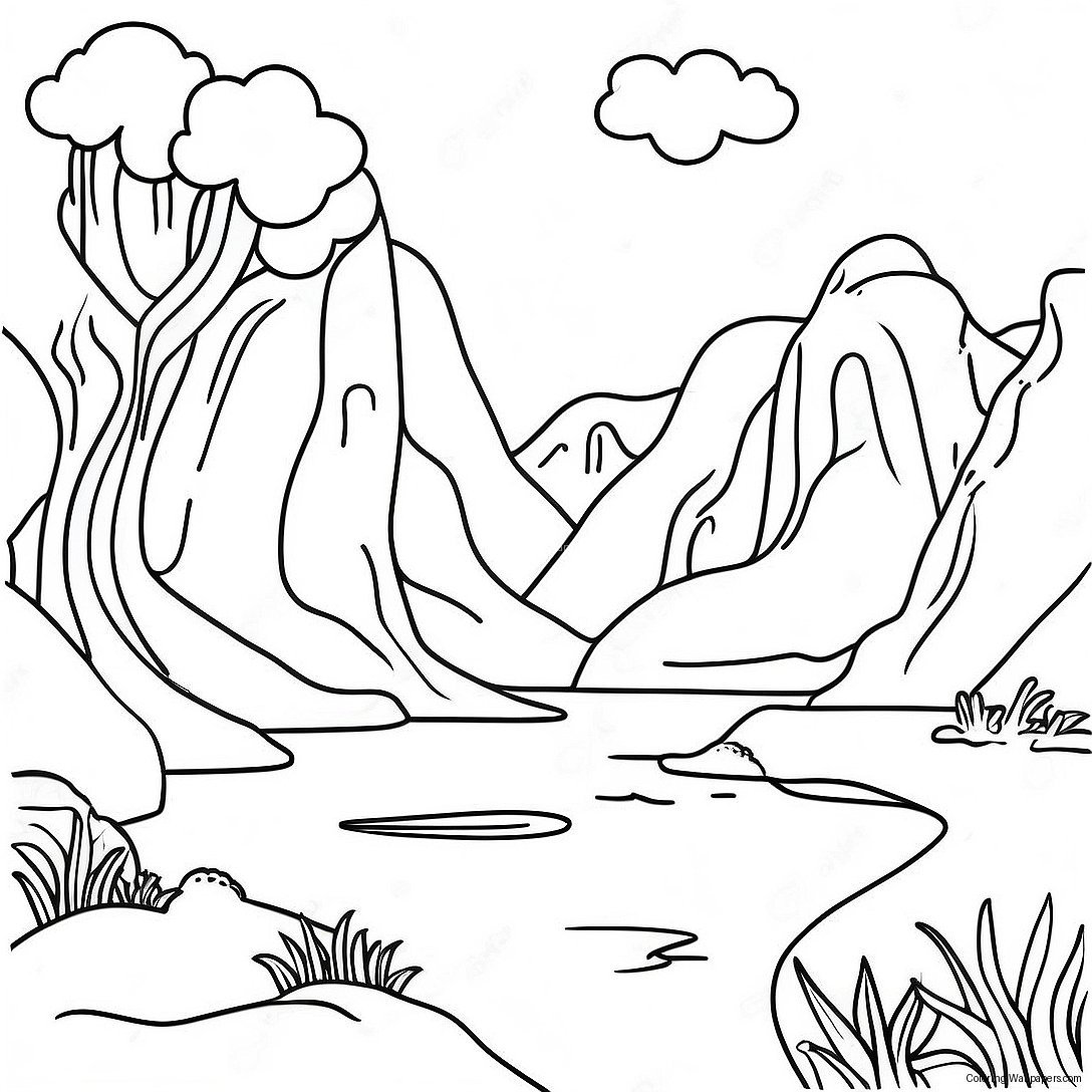 Mythographic Fantasy Landscape Coloring Page 38204