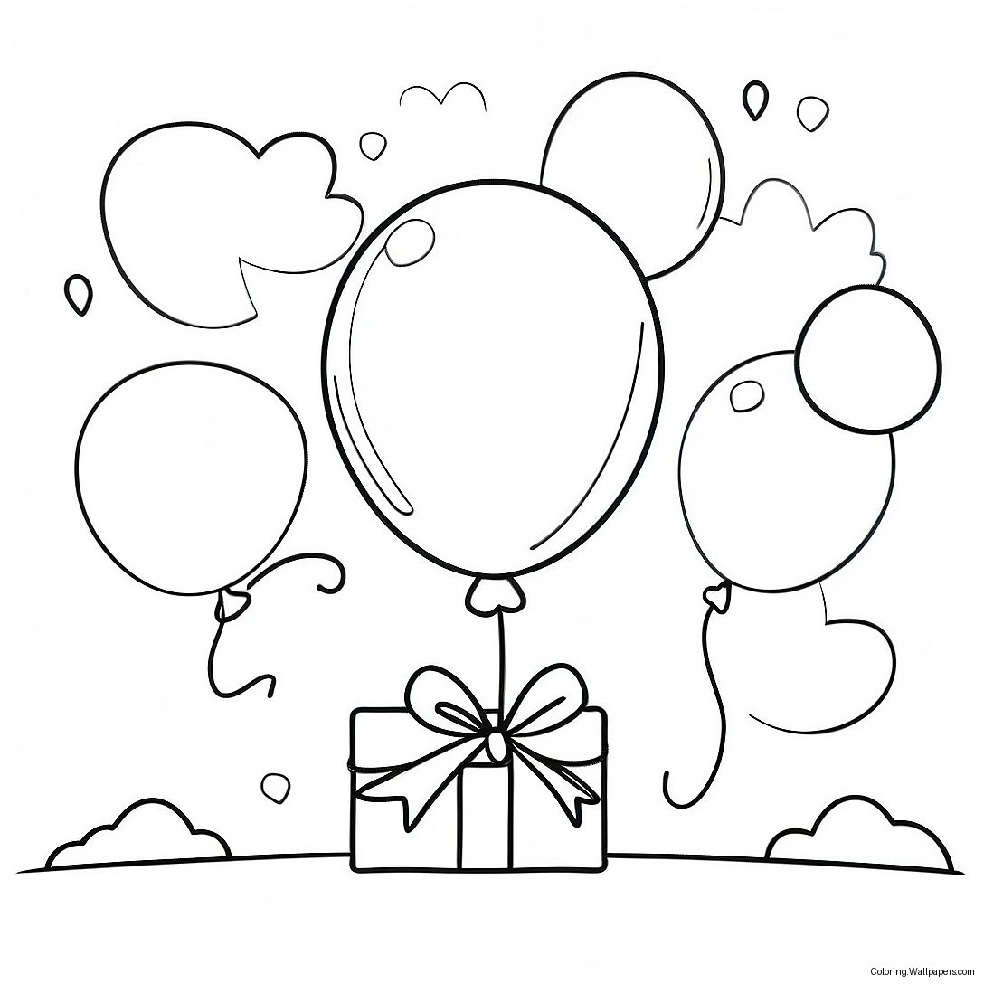 Nabnab With Colorful Balloons Coloring Page 30432