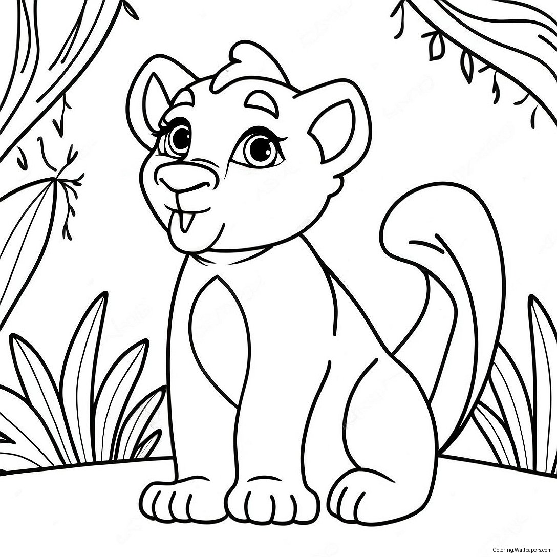 Nala In A Playful Pose Coloring Page 54105