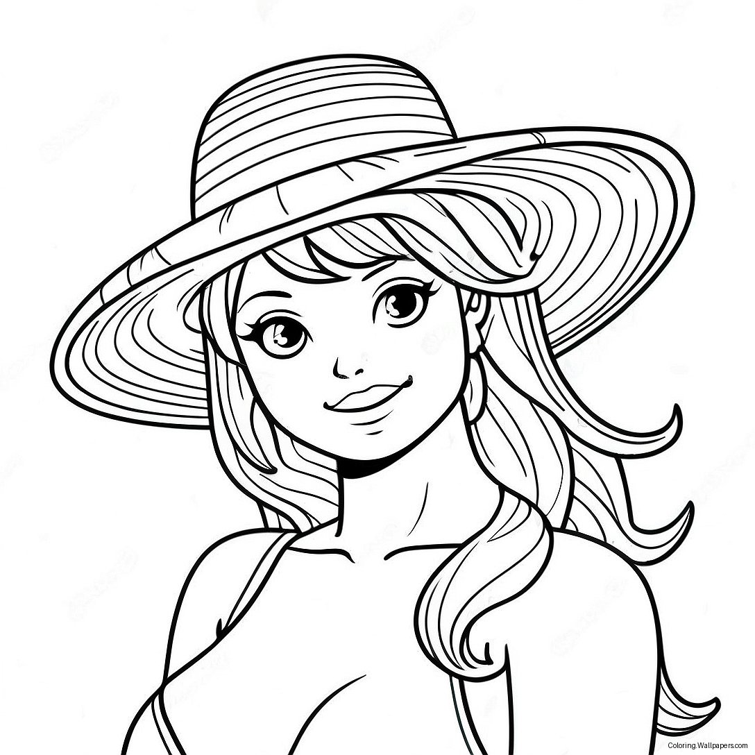 Nami With Straw Hat Coloring Page 24790