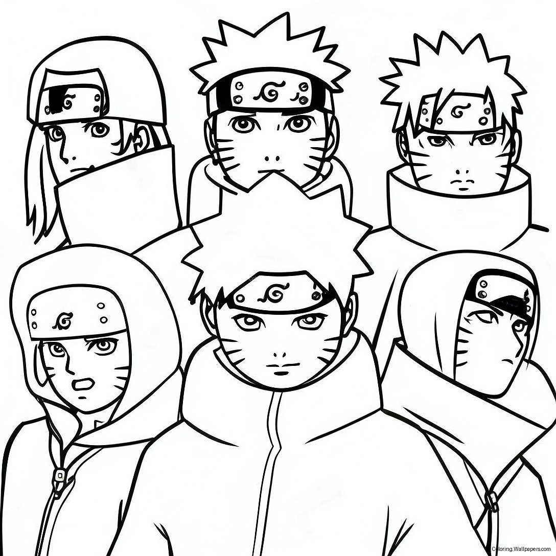 Naruto Akatsuki Members Coloring Page 28789