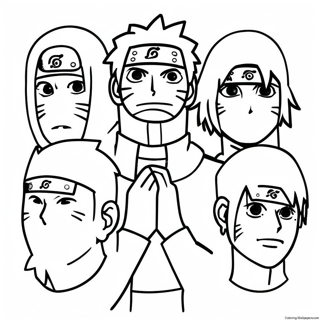 Naruto Akatsuki Medlemmar Målarbild 28792