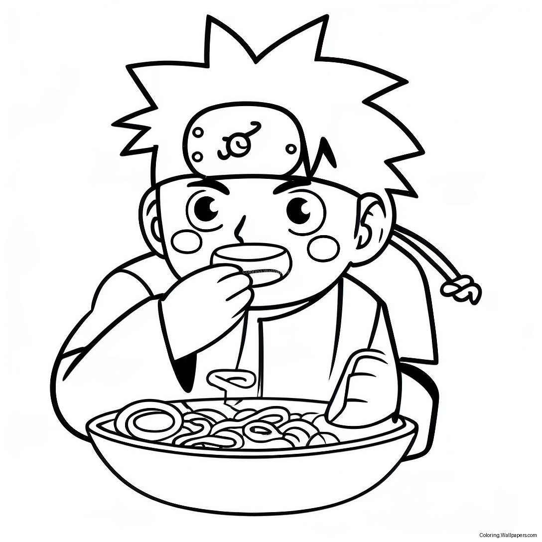 Kolorowanka Naruto Jedzącego Pyszne Ramen 55111