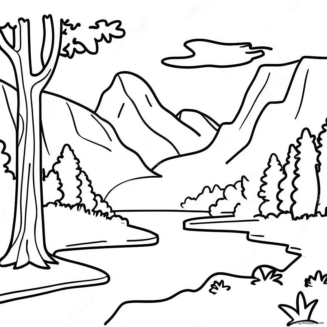 National Park Scenic Landscape Coloring Page 12699