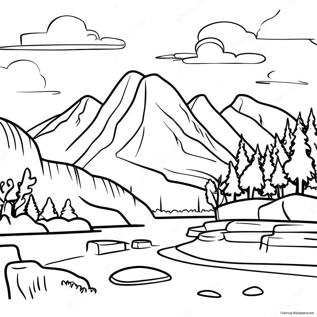 National Park Scenic Landscape Coloring Page 12700