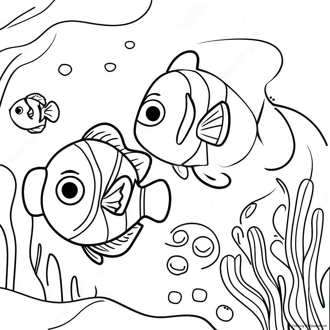 Nemo And Dory Underwater Adventure Coloring Page 3843