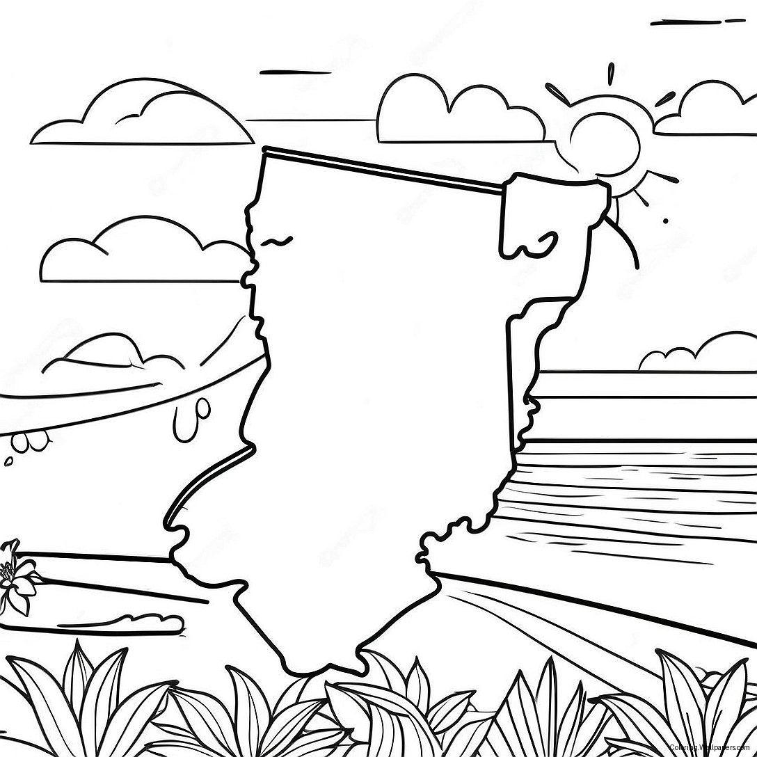 New Jersey State Outline Coloring Page 43559