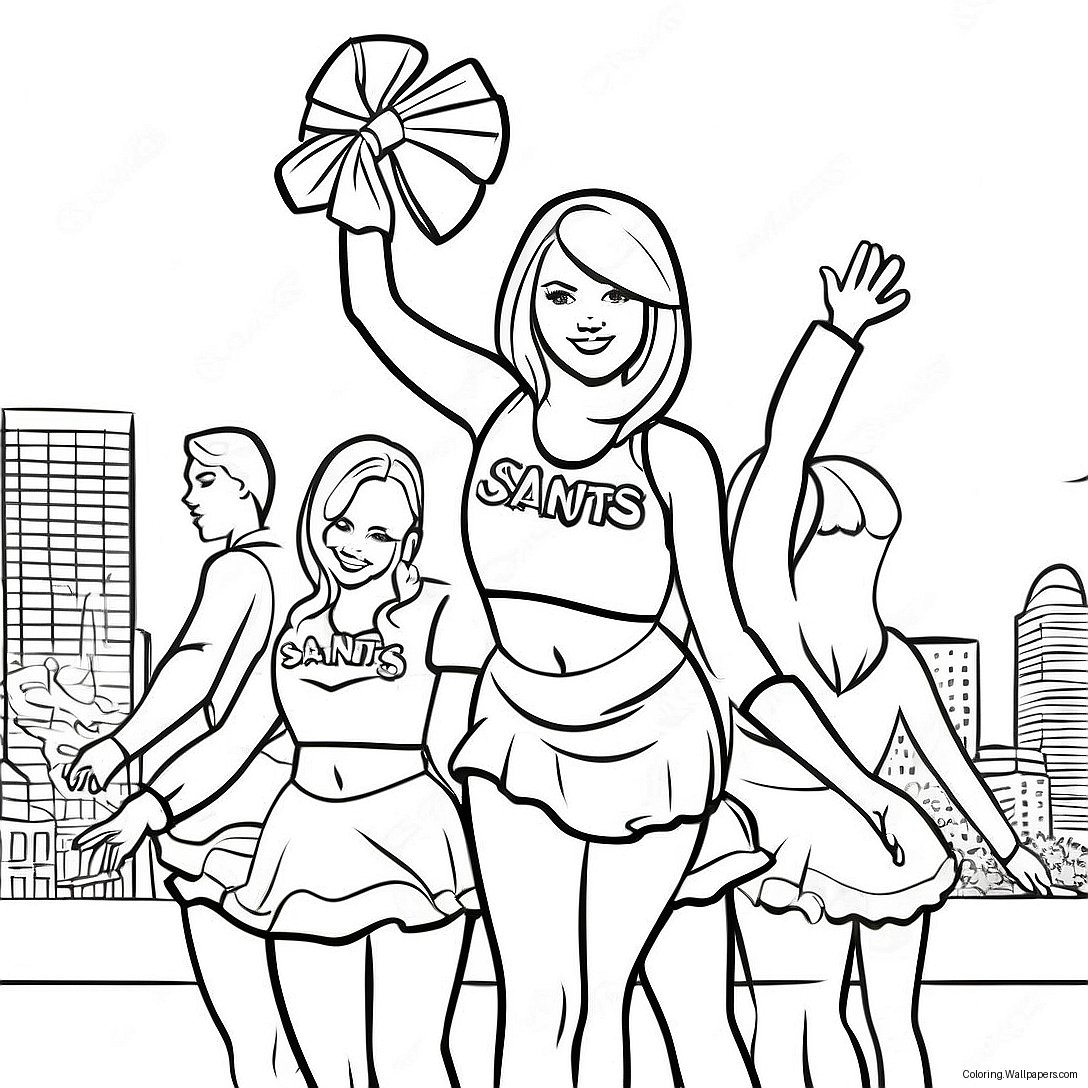 New Orleans Saints Cheerleaders Coloring Page 17165