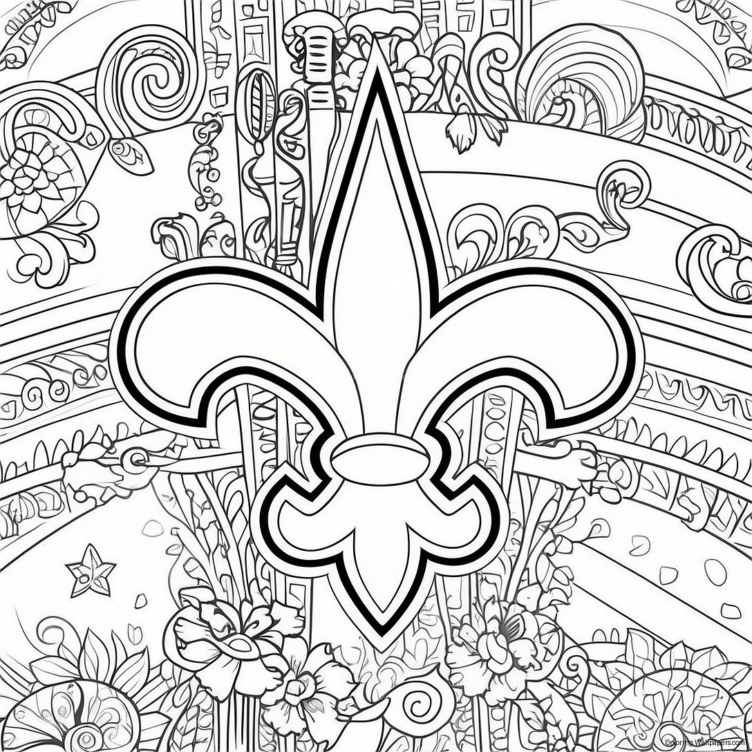 New Orleans Saints Logotyp Färgläggningssida 17201