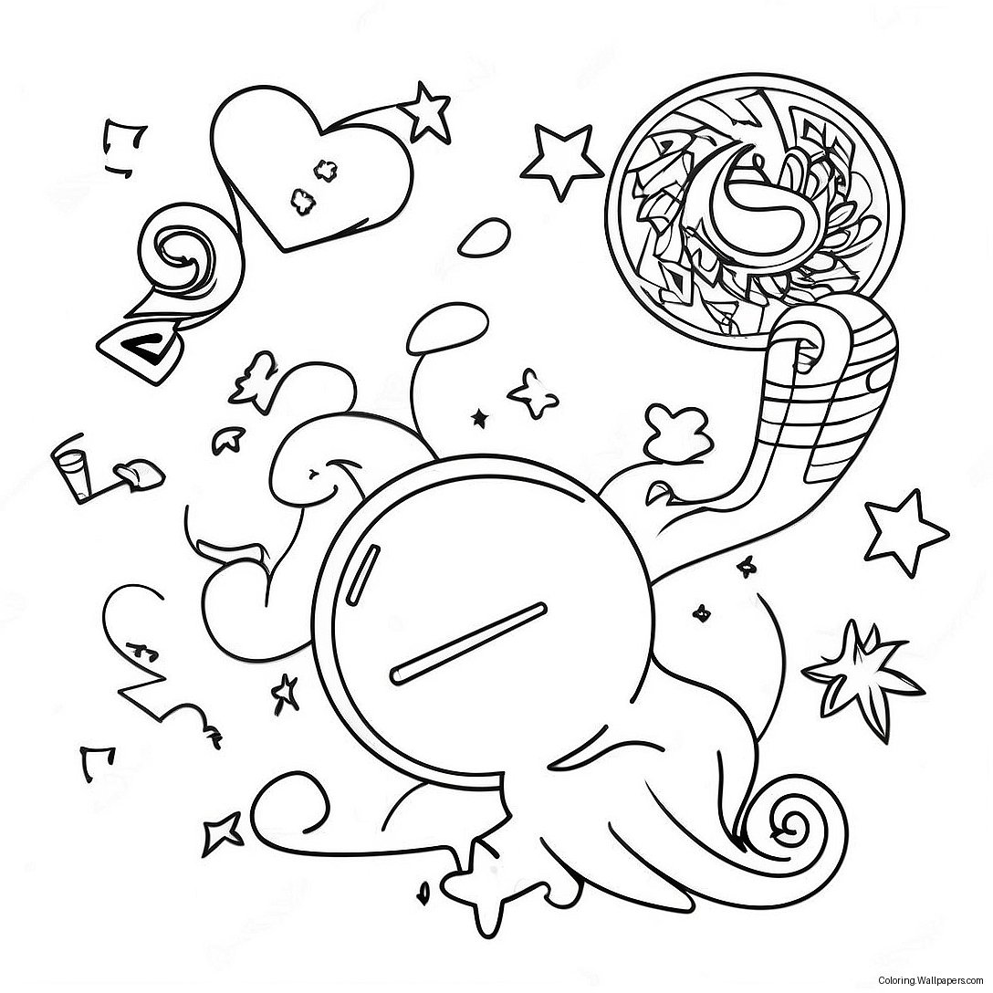 New Year 2024 Celebration Coloring Page 5895