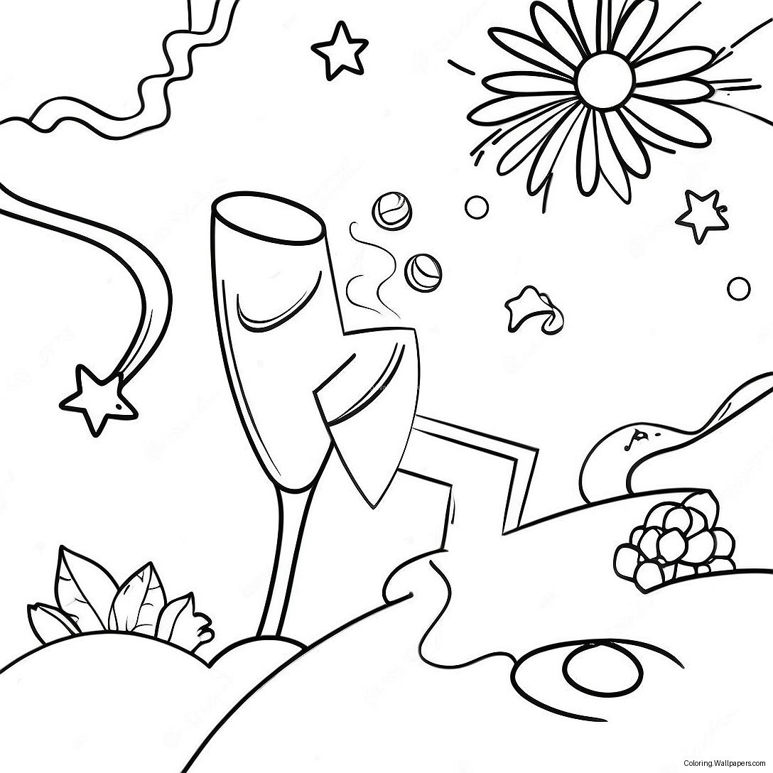 New Years 2024 Celebration Coloring Page 8889