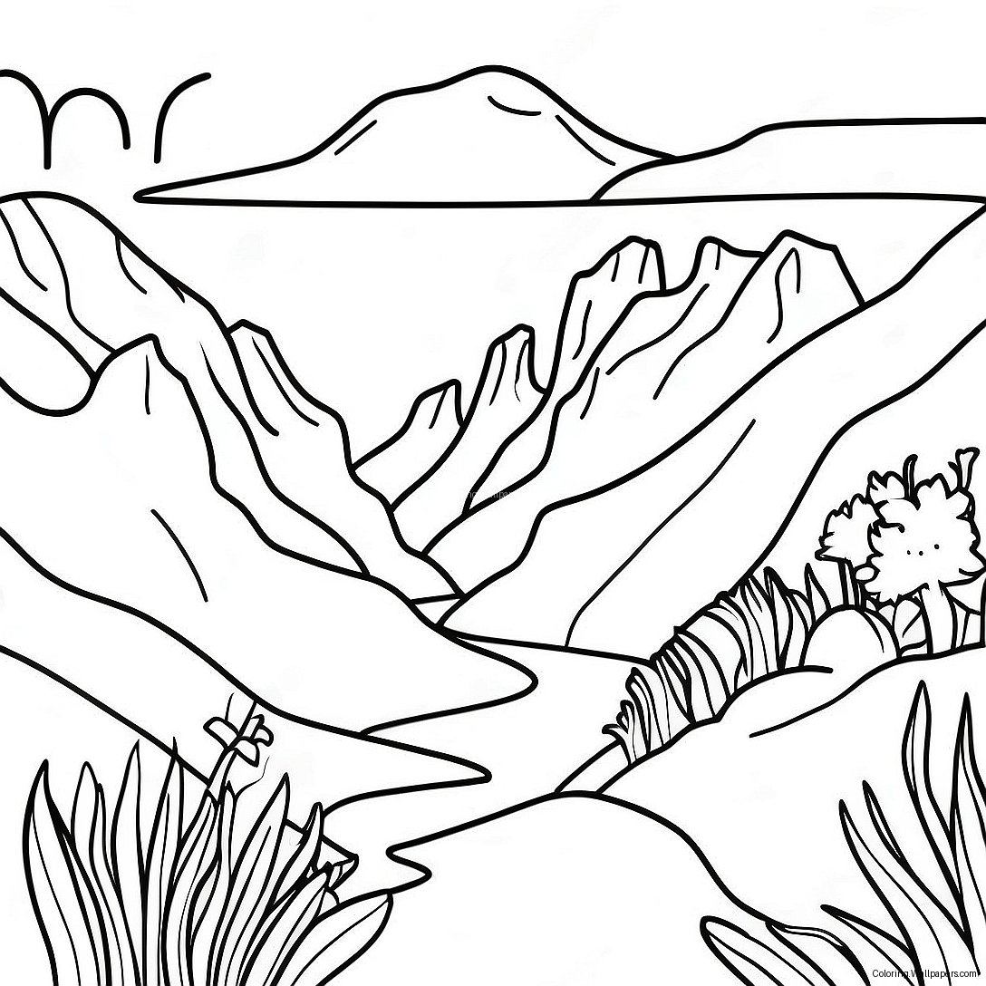 New Zealand Landscape Coloring Page 50414