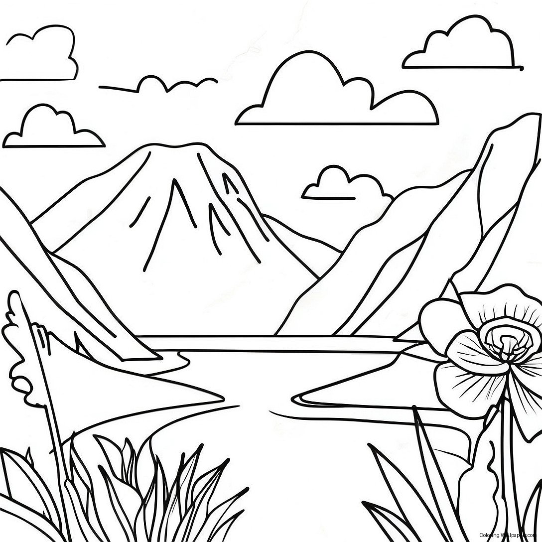 New Zealand Landscape Coloring Page 50415