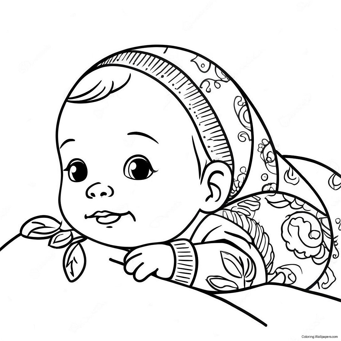 Newborn Baby Realistic Coloring Page 19765