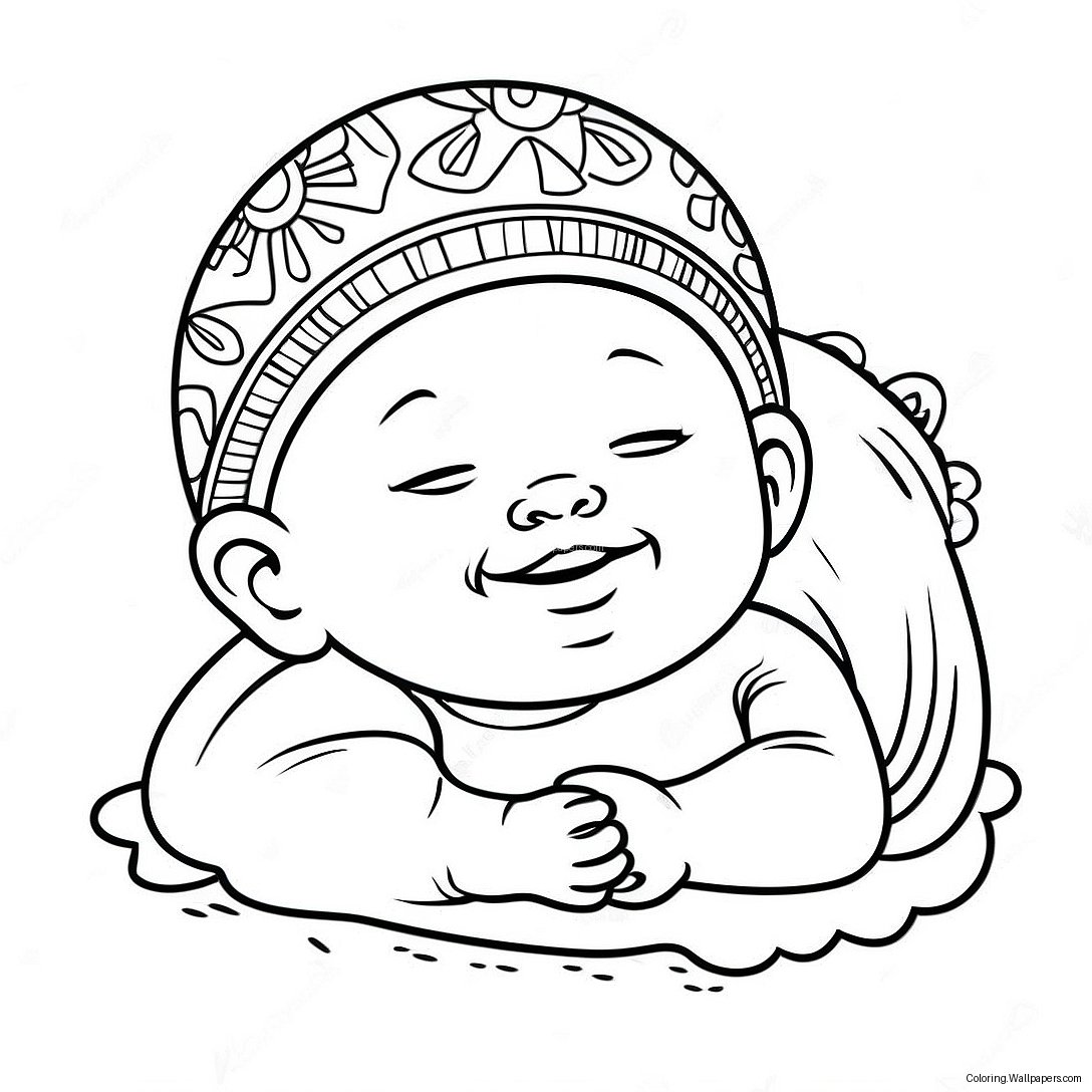 Newborn Baby Realistic Coloring Page 19766