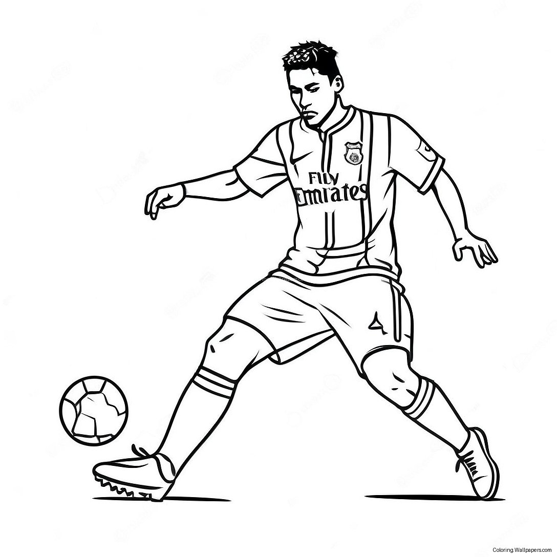 Neymar Dribbling Past Defender Coloring Page 13812