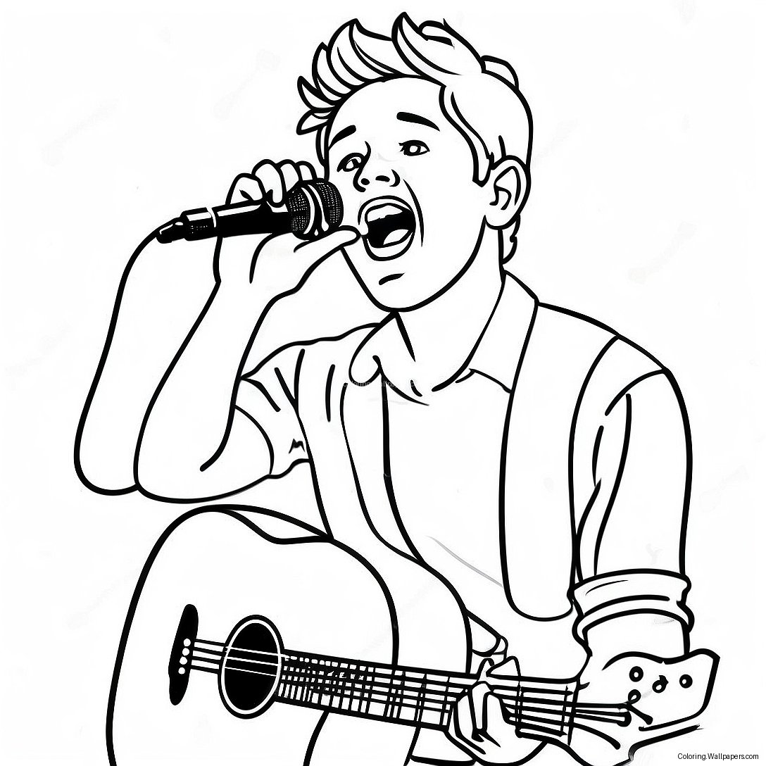 Niall Horan Synger På Scenen Fargeleggingsark 54982