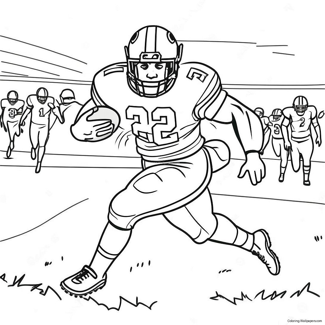 Nick Chubb Running With Football Coloring Page 34401