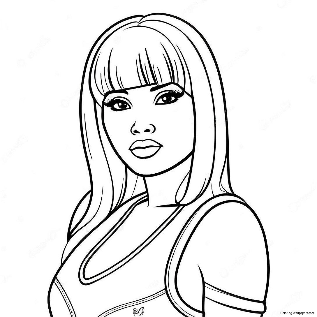 Nicki Minaj With Colorful Hair Coloring Page 14330