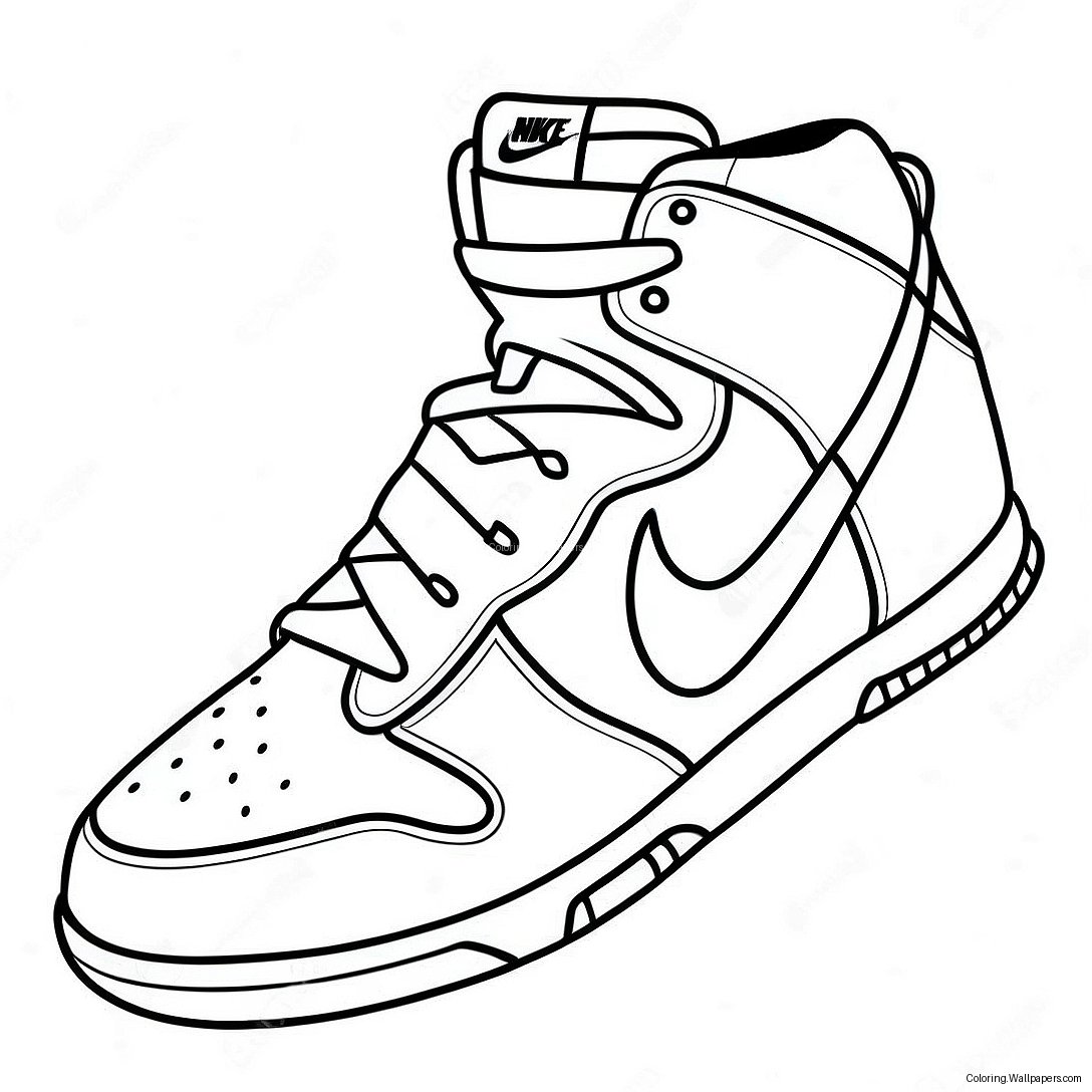 Nike Dunk Classic Sneakers Coloring Page 24436