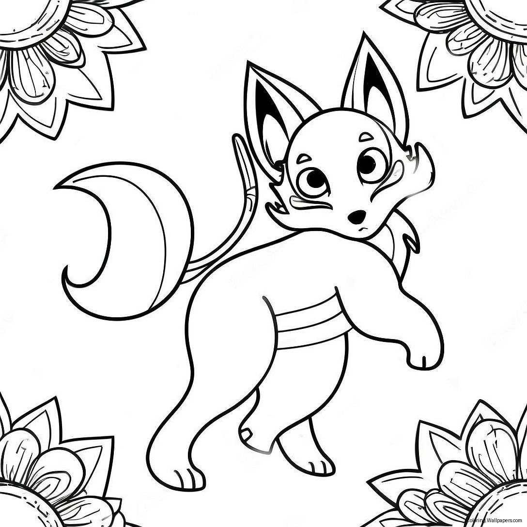 Nine Tailed Fox Coloring Page 14920