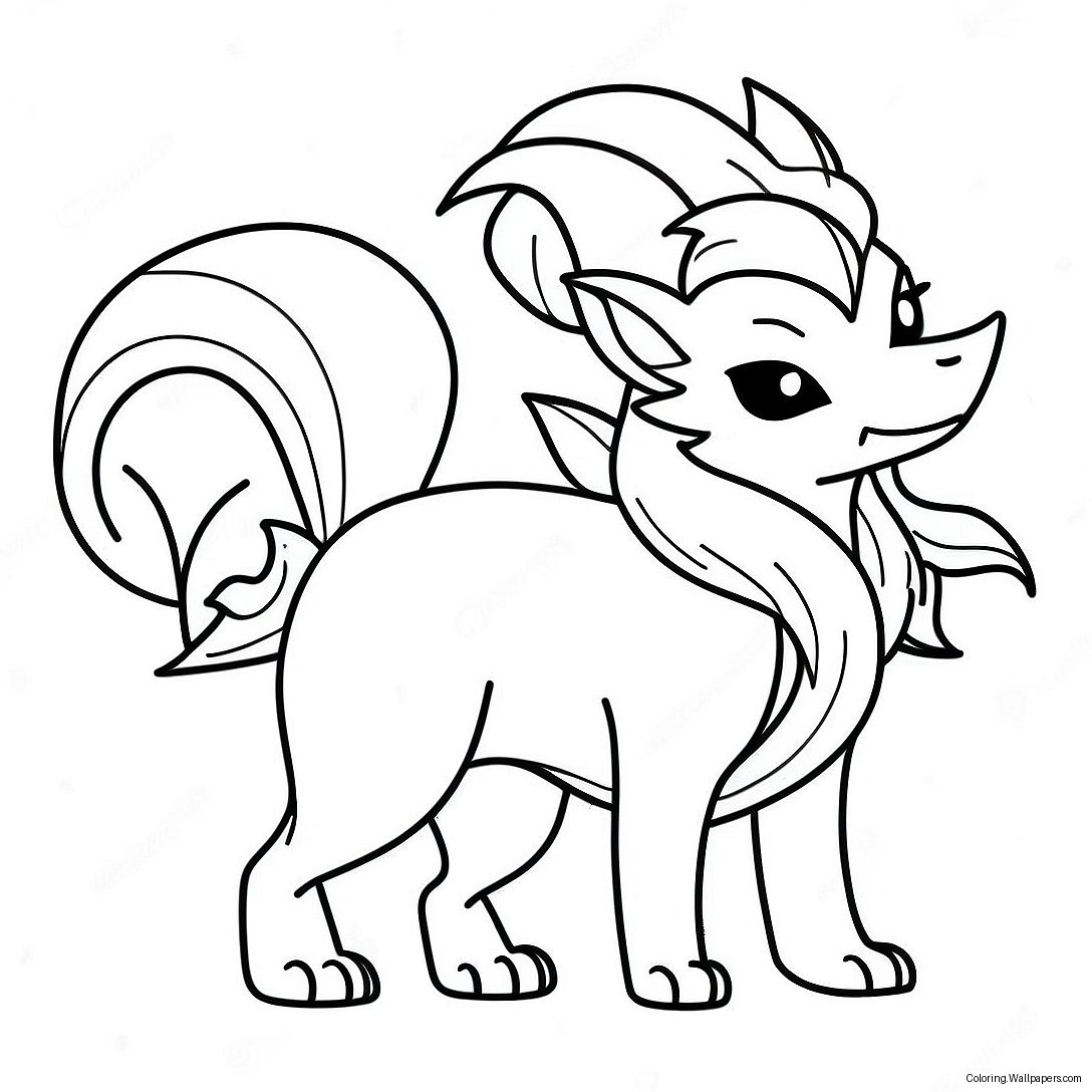 Ninetales With Fiery Tail Coloring Page 34857