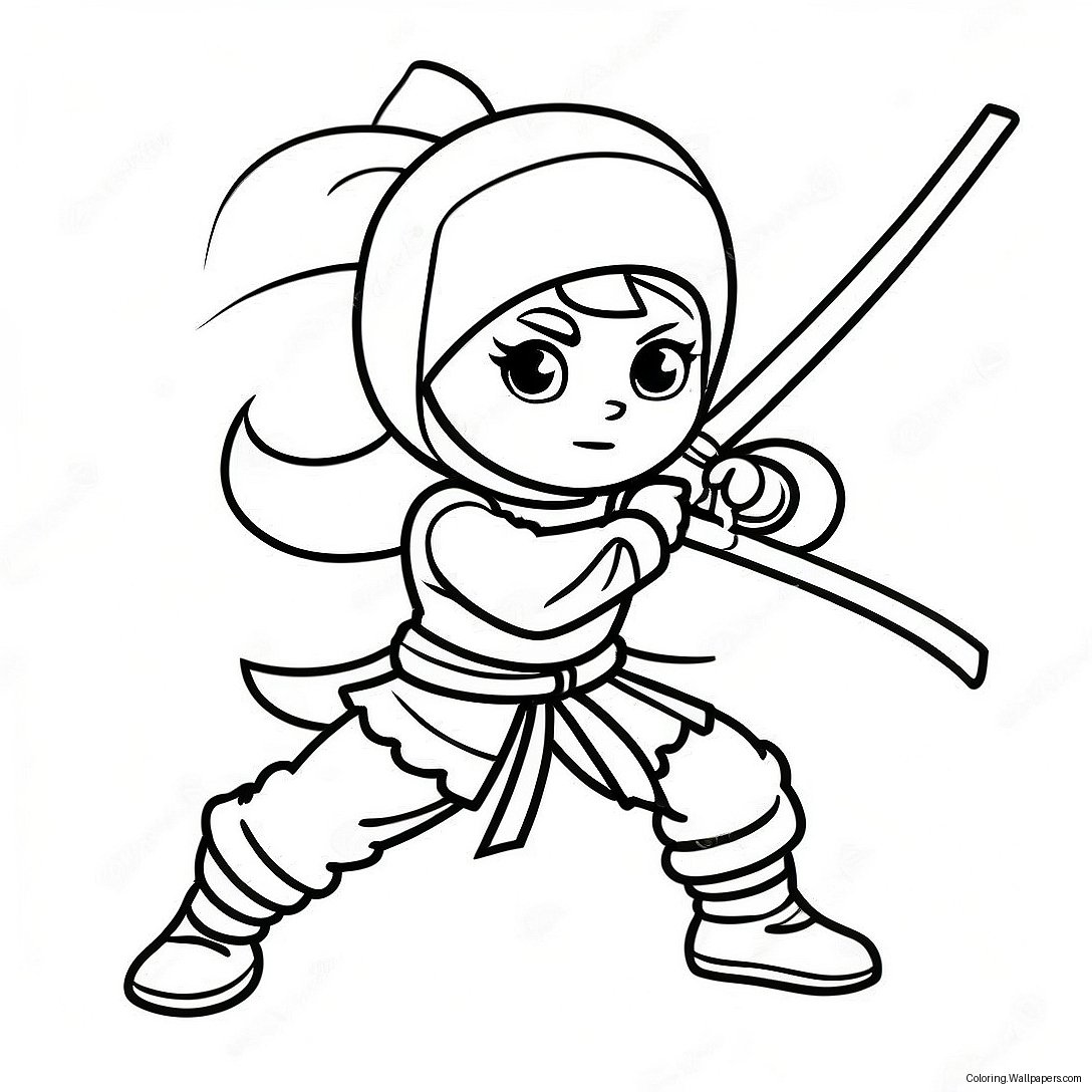 Página Para Colorir Da Menina Ninja Em Ação 52644