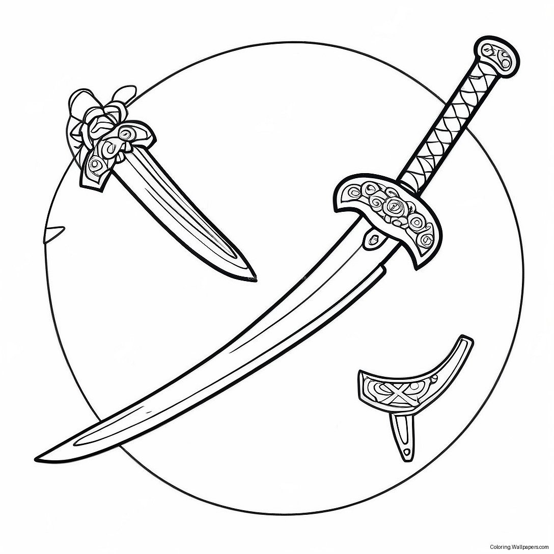 Ninja Sword Coloring Page 40619