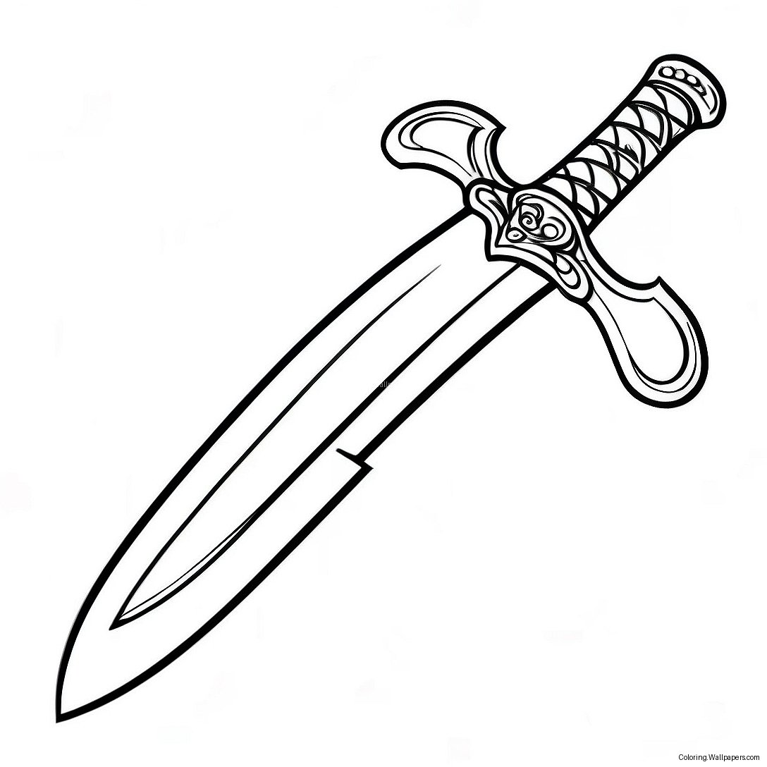 Ninja Sword Coloring Page 40620