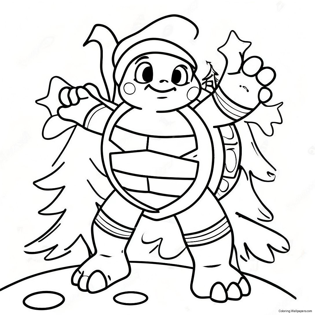 Arbre De Noël Tortue Ninja À Colorier 26265