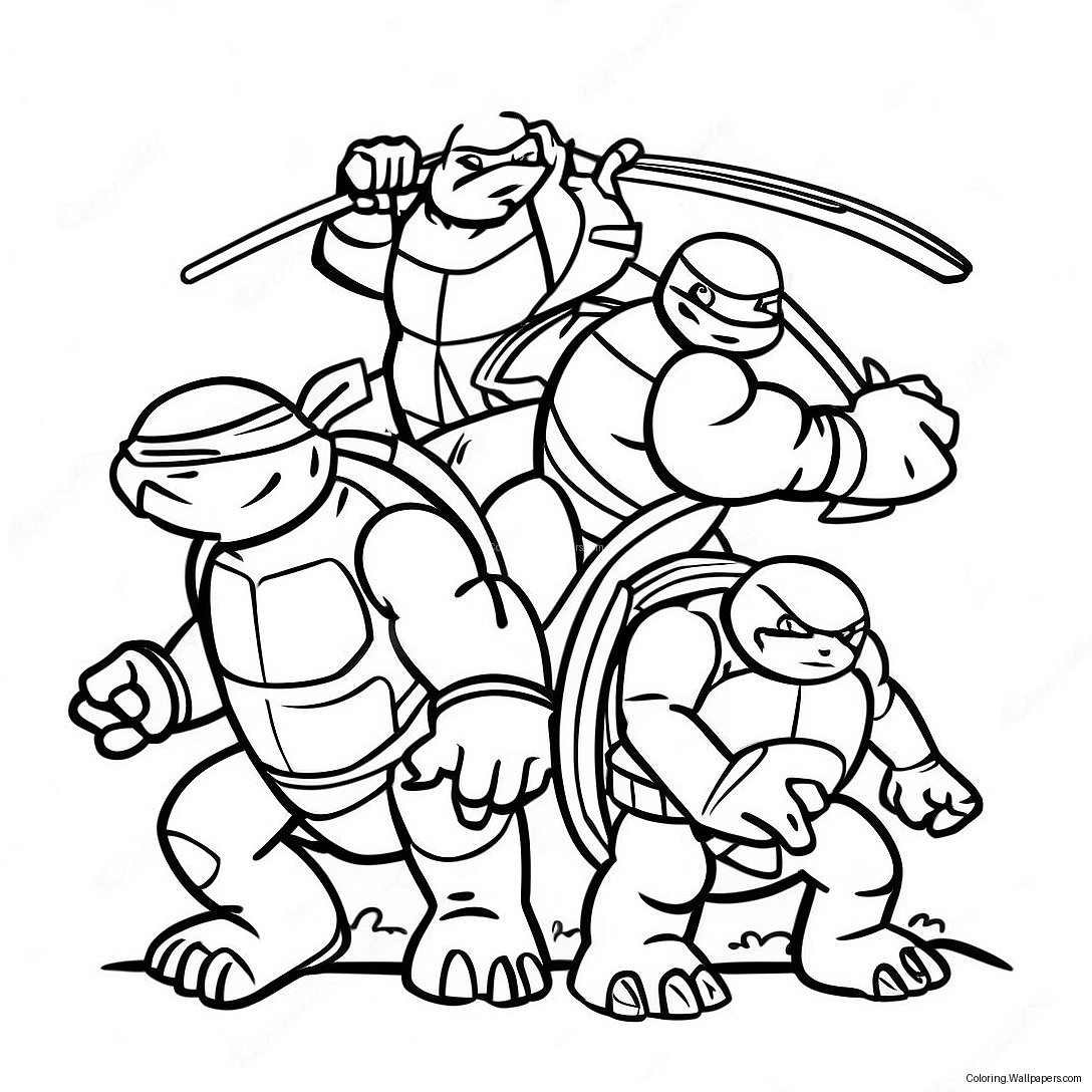 Ninja Turtles Coloring Page 32723