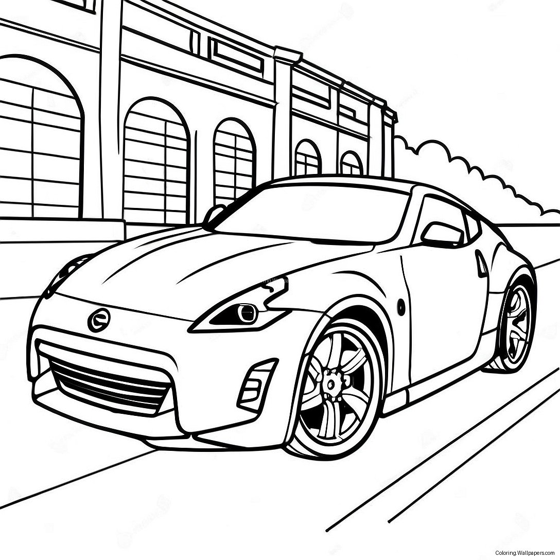 Página Para Colorir Do Carro Esportivo Nissan 370z 45400