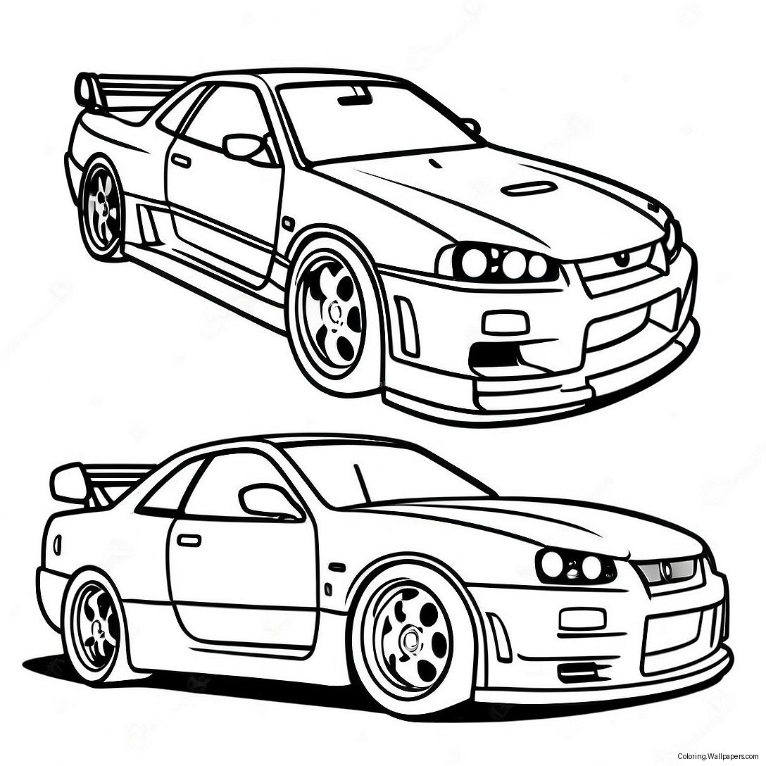 Nissan Skyline Gtr R34 Coloring Page 43552