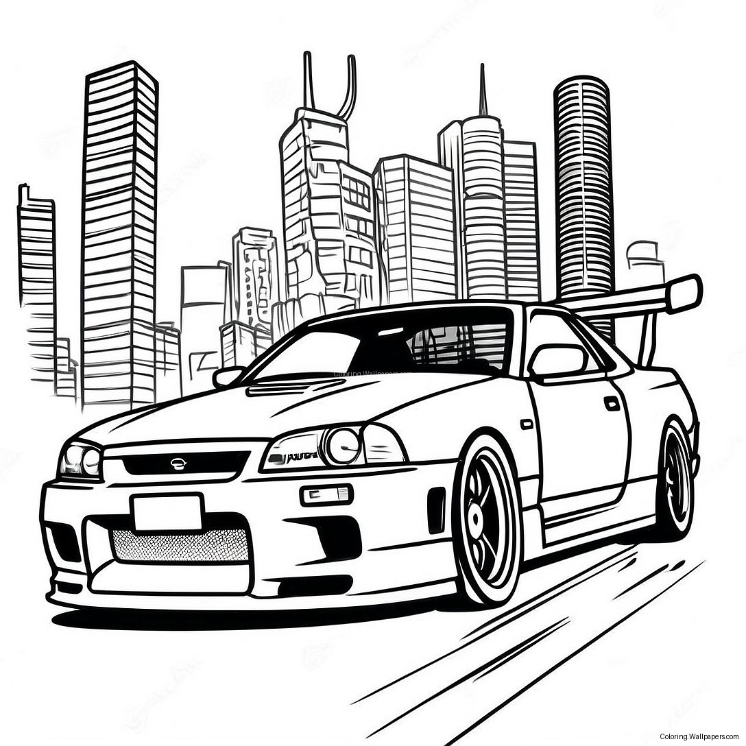 Nissan Skyline In Motion Coloring Page 20847