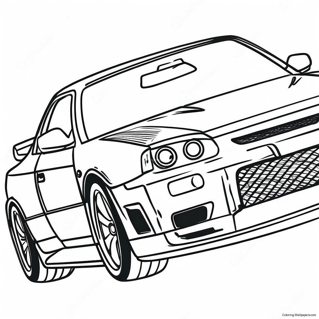 Página Para Colorear De Nissan Skyline En Movimiento 20848