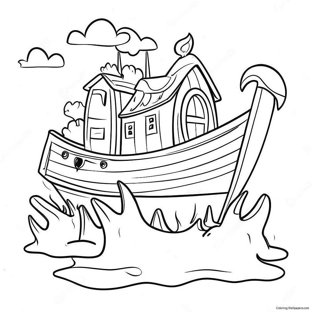 Noah's Ark With Animals Coloring Page 50591