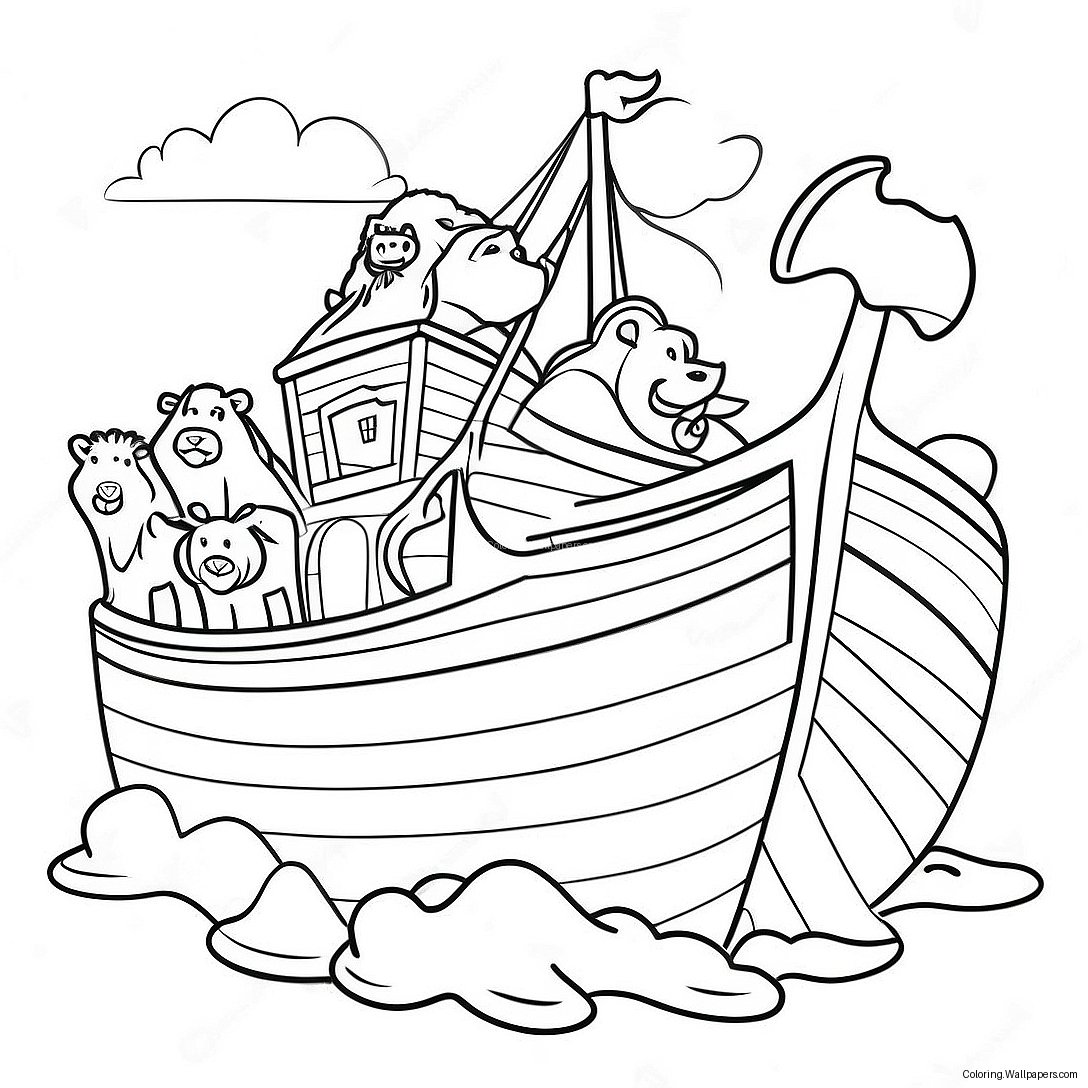 Noah's Ark With Animals Coloring Page 50592