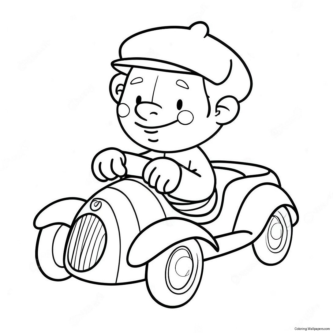 Noddy Dirigindo Seu Carro Colorido Página Para Colorir 49893