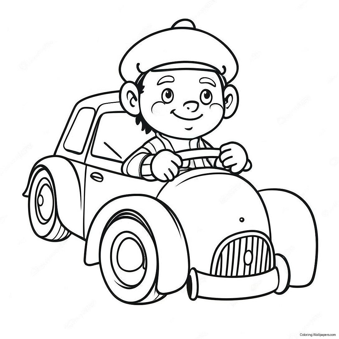 Noddy Driving His Colorful Car Coloring Page 49895